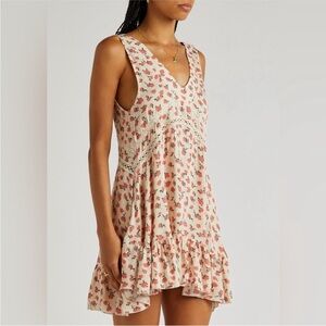 Free People Let It Happen Slip Mini Dress in Rose Floral XS NWT